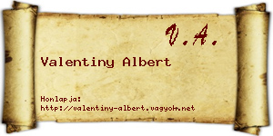 Valentiny Albert névjegykártya
