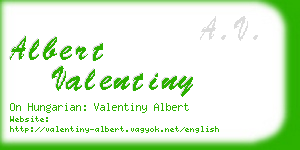 albert valentiny business card